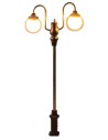Street lamp 7 cm with two round 3V warm light LED lamps