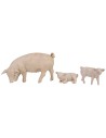 Famiglia di maiali per presepe cm 19 Fontanini Mondo Presepi