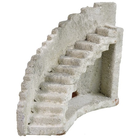 Facciata di antico castello con scalinata curva a dx cm