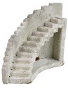 Facciata di antico castello con scalinata curva a dx cm