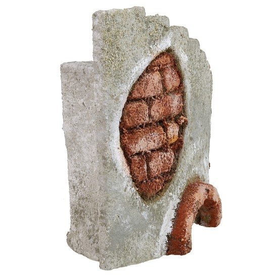 Facciata di antico castello con scalinata curva a dx cm