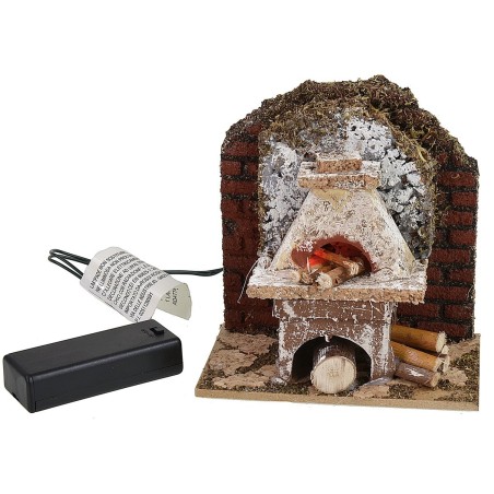 Facciata con forno funzionante a batterie cm 10,5x6x11 h