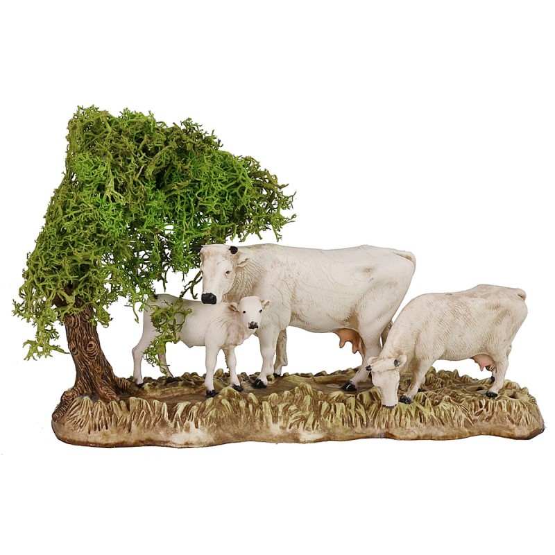 Gruppo mucche con vitello serie 8 cm Landi Moranduzzo