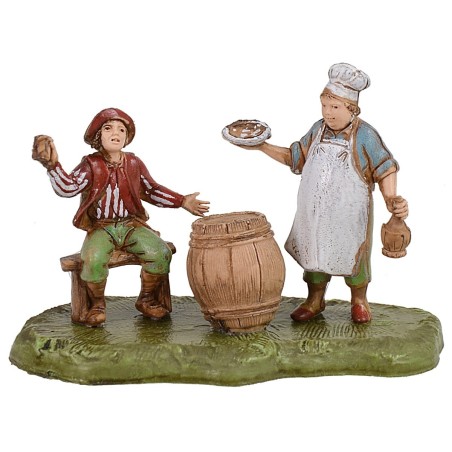 Hombre y posadero serie 6 cm Landi Moranduzzo Mundo Pesebres