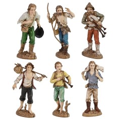 Set 6 pastori 12 cm Landi Moranduzzo base, statue, pastore