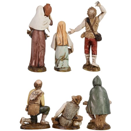 Set 6 figure 12 cm Landi Moranduzzo base, moranduzzo, statue