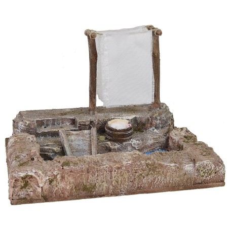 Ambientación de un lavadero para pesebre de 19,5x14,5x12,5 cm h.