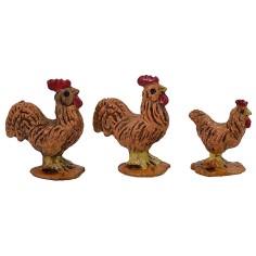 Set 3 galline per statue da cm 5-6-6,5 Mondo Presepi