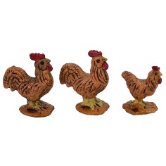 Set 3 galline per statue da cm 5-6-6,5 Mondo Presepi 2