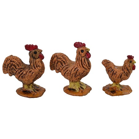Set 3 galline per statue da cm 5-6-6,5 Mondo Presepi