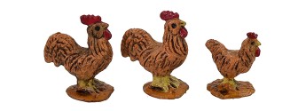 Set of 3 hens for 5-6-6.5 cm statues