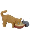 Gato que come con ratón -animales para belén