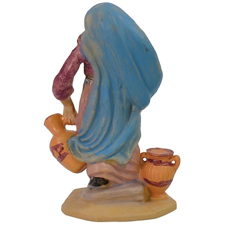 Mujer oriental con jarras 10 cm lujo en PVC Mundo Pesebre