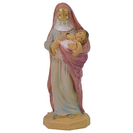 Donna orientale con bimbo 10 cm lux in pvc