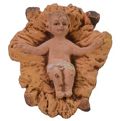 Bambinello nella culla serie 10 cm Mondo Presepi