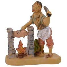 Pastore con spiedo 10 cm lux in pvc Mondo Presepi