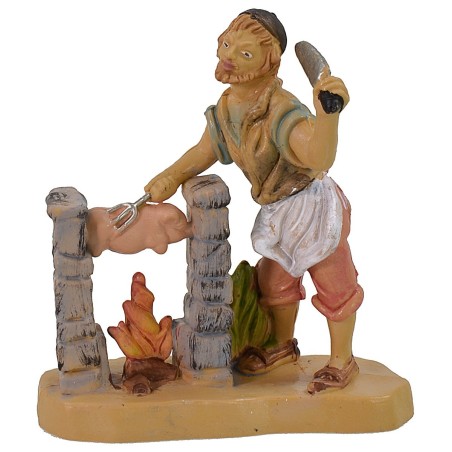 Pastore con spiedo 10 cm lux in pvc Mondo Presepi