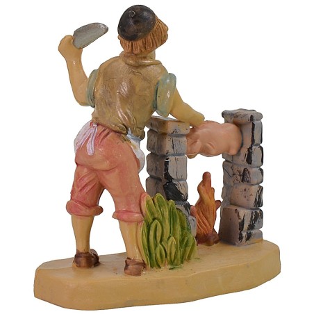 Pastore con spiedo 10 cm lux in pvc Mondo Presepi