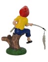 Pescatore con pesce 10 cm color in pvc Mondo Presepi
