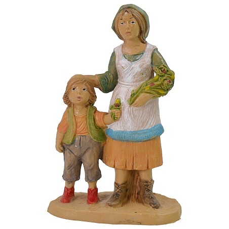 Mamma con bambino 10 cm lux in pvc Mondo Presepi