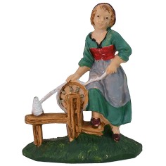 Mujer en el torno 10 cm color en PVC Mondo Presepi