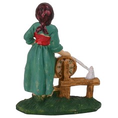 Donna all'arcolaio 10 cm color in pvc Mondo Presepi 2