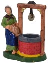 Donna al pozzo con anfora 10 cm color in pvc Mondo Presepi