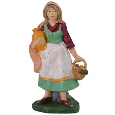Donna con cesto e anfora 10 cm color in pvc Mondo Presepi