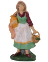 Mujer con cesta y ánfora 10 cm color en PVC Mondo Presepi