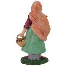Mujer con cesta y ánfora 10 cm color en PVC Mondo Presepi 2