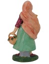 Mujer con cesta y ánfora 10 cm color en PVC Mondo Presepi