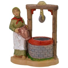 Donna al pozzo 10 cm lux in pvc Mondo Presepi