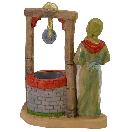 Mujer al pozo 10 cm luz en PVC Mundo Belenes