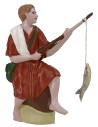 Pescador oriental con caña 10 cm en pvc Mondo Presepi