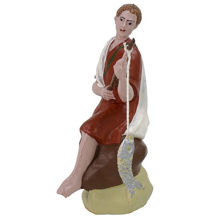 Pescatore orientale con canna 10 cm in pvc