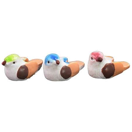 Set 3 uccellini cm 2,2 in colori assortiti -UC20 Mondo Presepi
