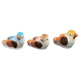 Set 3 uccellini cm 1,6 in colori assortiti - UC16