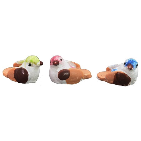 Set 3 birds 1.6 cm in assorted colors - UC16