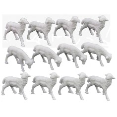 Set 12 Pecore per presepe cm 2x1,5 - Cod. W01 Mondo Presepi
