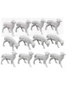 Juego de 12 ovejas para belén de 2x1,5 cm - Cod. W01 Mondo Presepi