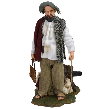 Pastore con bastone doppio movimento 30 cm Pigini Mondo Presepi