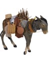 Pigini donkey with load in movement for statues 30 cm