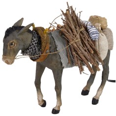 Pigini donkey with load in movement for statues 30 cm 2