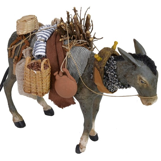 Burro con carga en movimiento Pigini para estatuas de 30 cm