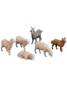 Set 4 sheep goat and dog series 13 cm Landi Moranduzzo