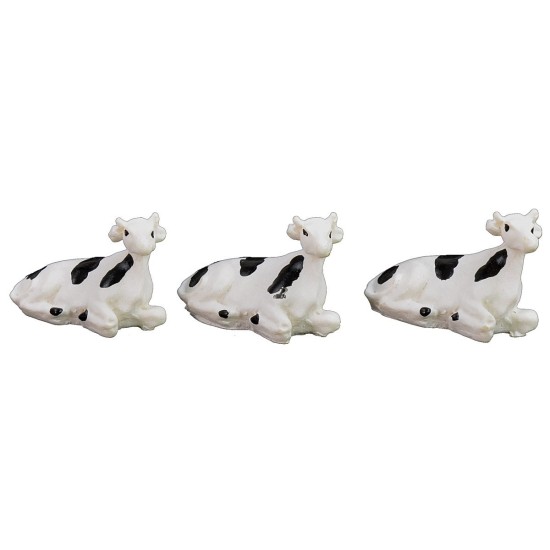 Conjunto de 3 vacas moteadas con 3 terneros de 2,3x1,5 cm, altura de la vaca