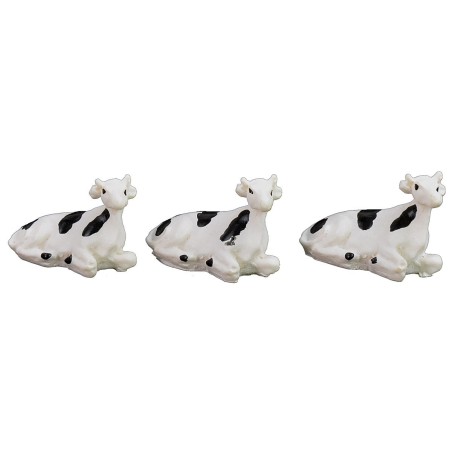 Conjunto de 3 vacas moteadas con 3 terneros de 2,3x1,5 cm, altura de la vaca