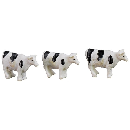 Set of 3 spotted cows with 3 calves, size 2.3x1.5 cm cow, height