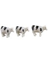 Set of 3 spotted cows with 3 calves 2.3x1.5 cm