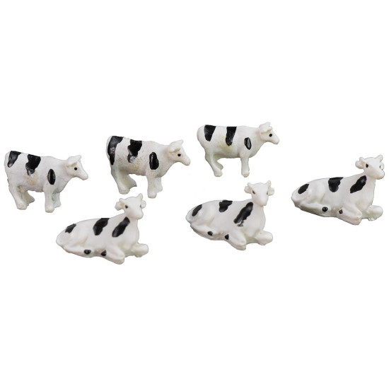Set of 3 spotted cows with 3 calves, size 2.3x1.5 cm cow, height